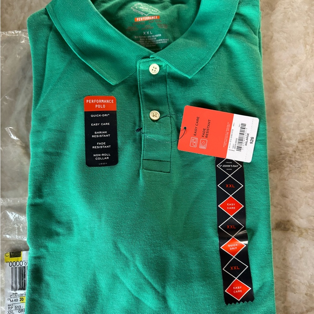 St. John's Bay Performance Polo in Vibrant Green